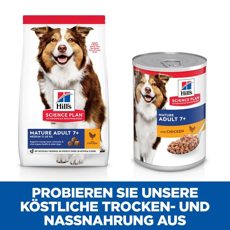 Hills Science Plan Canine Mature Adult 7+ Hund Huhn Dosenfutter 12 X 370 G Dosenfutter Mit Huhn 4 Hills Science Plan Canine Mature Adult 7+ Hund Huhn Dosenfutter 12 X 370 G Dosenfutter Mit Huhn – Bild 4