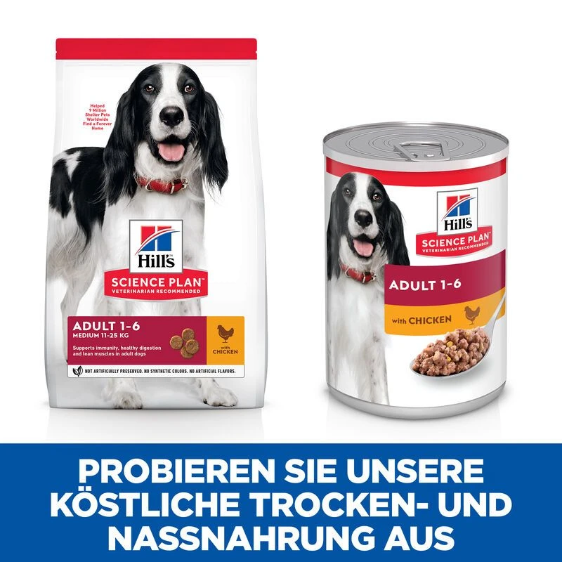 Hills Science Plan Canine Adult Huhn Dosenfutter Für Hunde 12 X 370 G Dosenfutter Mit Huhn 4 Hills Science Plan Canine Adult Huhn Dosenfutter Für Hunde 12 X 370 G Dosenfutter Mit Huhn – Bild 4