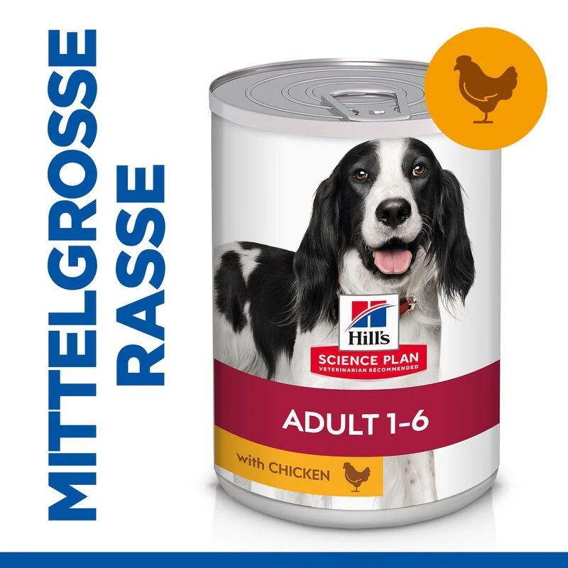 Hills Science Plan Canine Adult Huhn Dosenfutter Für Hunde 12 X 370 G Dosenfutter Mit Huhn 2 Hills Science Plan Canine Adult Huhn Dosenfutter Für Hunde 12 X 370 G Dosenfutter Mit Huhn – Bild 2