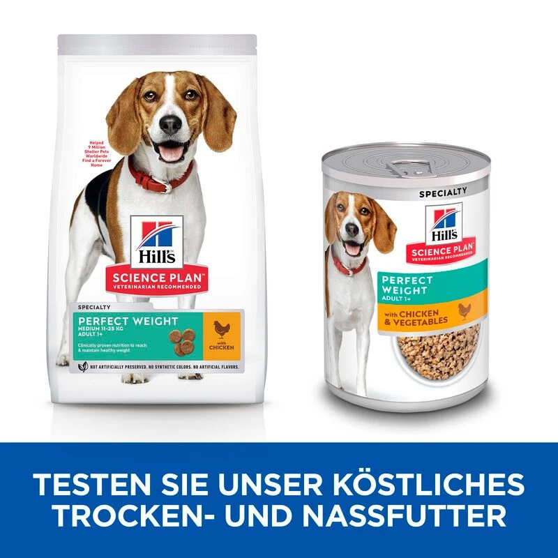 Hills Science Plan Canine Adult Perfect Weight Ragout Dosenfutter 12 X 363 G Ragout Mit Huhn Und Gemüse 4 Hills Science Plan Canine Adult Perfect Weight Ragout Dosenfutter 12 X 363 G Ragout Mit Huhn Und Gemüse – Bild 4