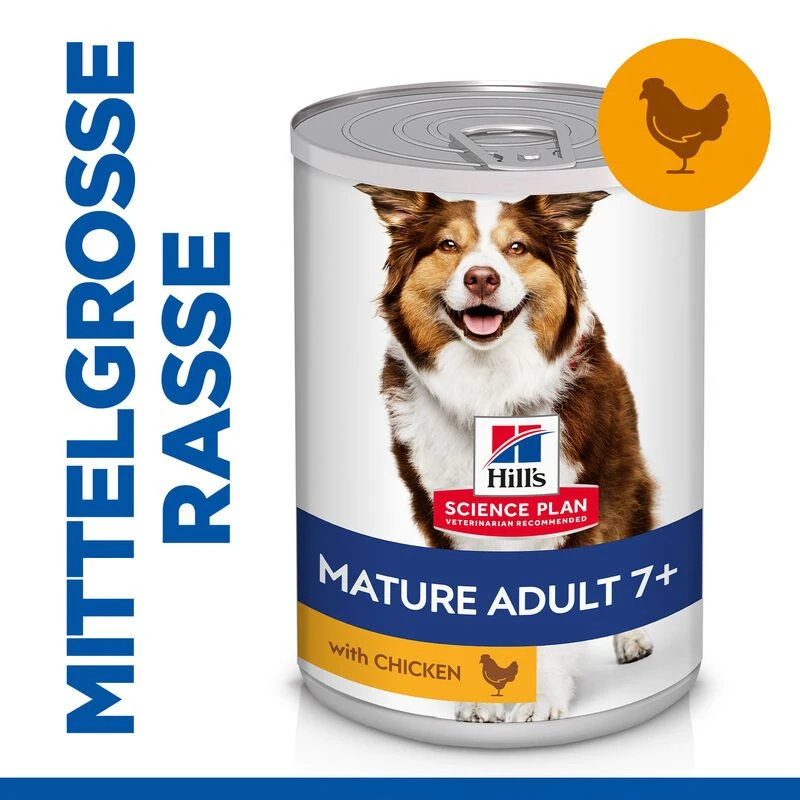 Hills Science Plan Canine Mature Adult 7+ Hund Huhn Dosenfutter 12 X 370 G Dosenfutter Mit Huhn 2 Hills Science Plan Canine Mature Adult 7+ Hund Huhn Dosenfutter 12 X 370 G Dosenfutter Mit Huhn – Bild 2