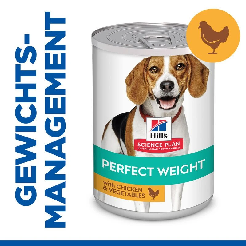 Hills Science Plan Canine Adult Perfect Weight Ragout Dosenfutter 12 X 363 G Ragout Mit Huhn Und Gemüse 2 Hills Science Plan Canine Adult Perfect Weight Ragout Dosenfutter 12 X 363 G Ragout Mit Huhn Und Gemüse – Bild 2